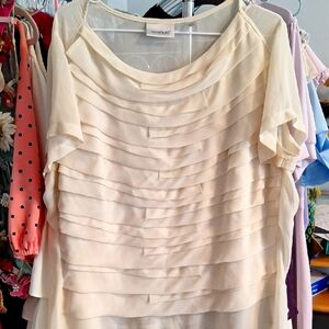 Avenue Cream Layered Blouse